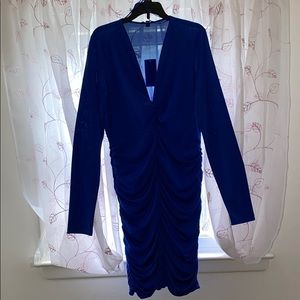 Long Sleeves Knot Front Royal Blue Guess Dress